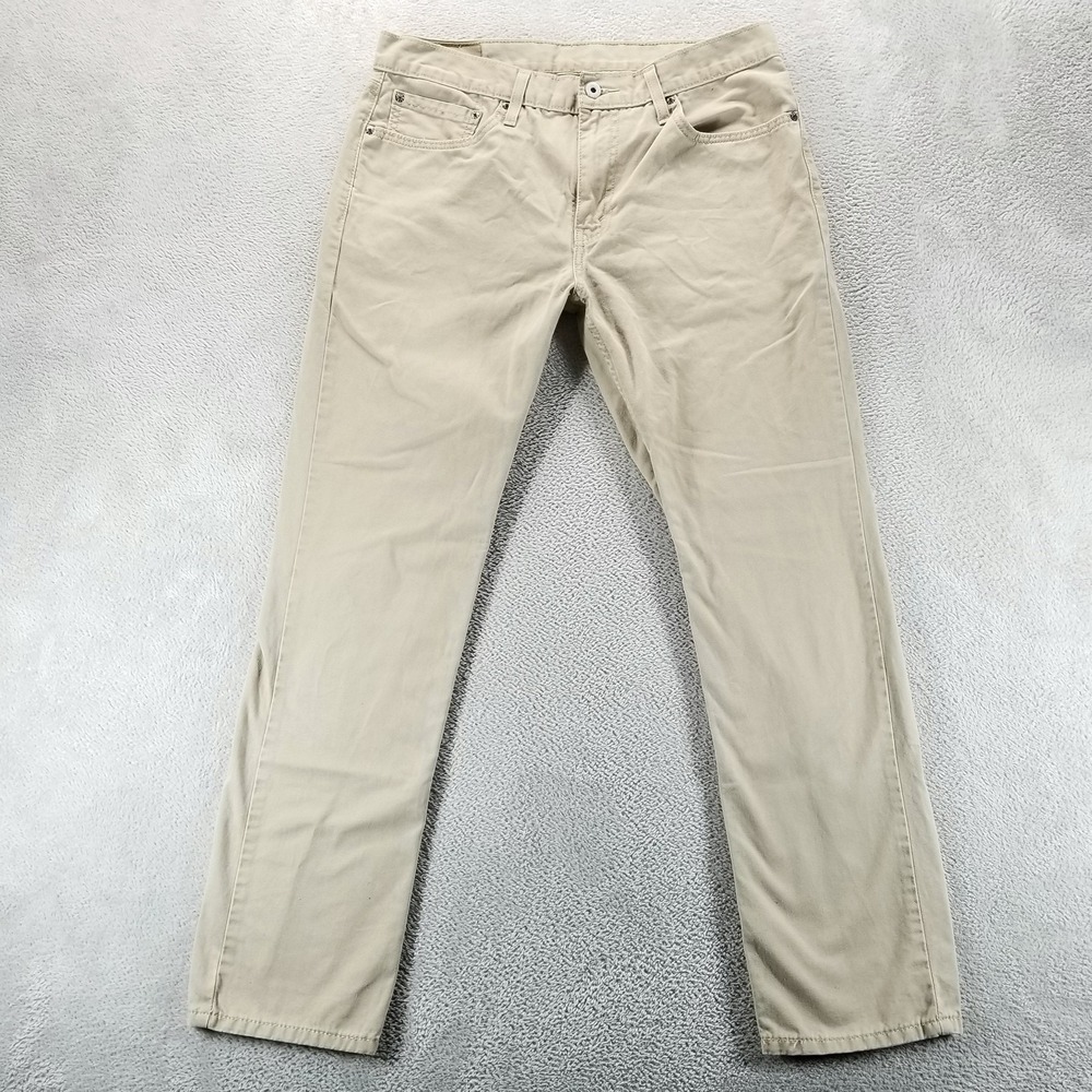 Levis 511 Jeans Mens 35x32 Beige Slim Straight Mid Rise Khaki Work‎ Career